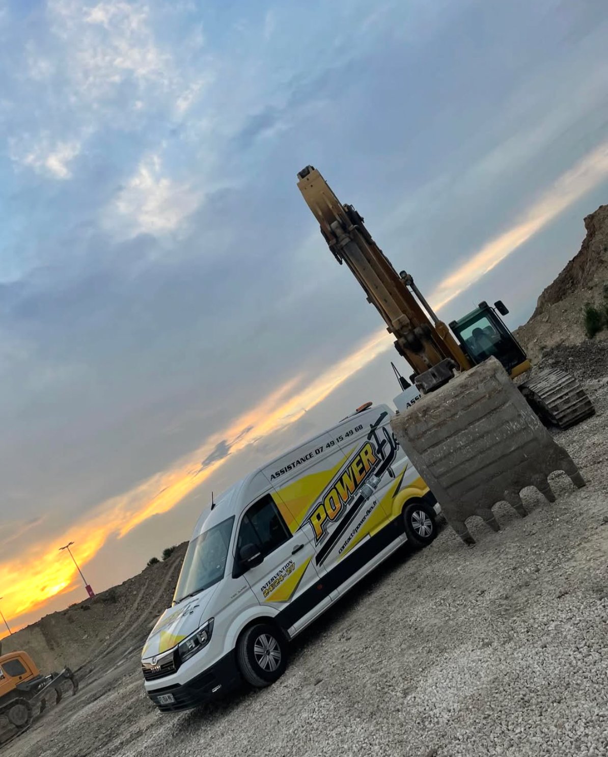 Power Flex chantier coucher de soleil